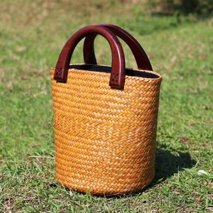 Bolso de Mano Retro de Moda 2017 para Mujer, Bolso Tipo Cubo para Viajes, Playa y Ocio - Product Image 1