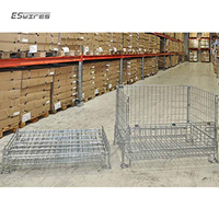 Contenedor Plegable Apilable Galvanizado para Almacenamiento Logístico en Almacén