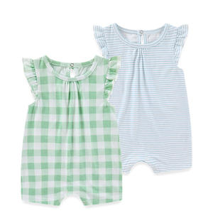 ชุดหมีแขนกุดสไตล์ลำลองสำหรับเด็กผู้หญิง, จั๊มสูทลูกไม้ชุดสองชิ้นกระดุม100% ผ้าฝ้ายขนาด2ตันสำหรับฤดูร้อน - Product Image 5