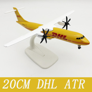 20cm 1/130 Scale DHL Express <strong>ATR72</strong>-600 Diecast Metal Cargo Aircraft Model with Rotating Propellers - Product Image 4