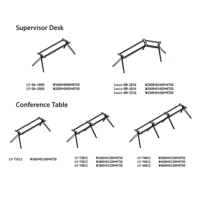 Bureau de direction en forme de L avec pieds en alliage d'aluminium, bureau exécutif pour bureau commercial, hôtel, projet