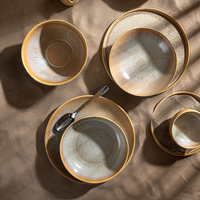 Bol à soupe créatif, vaisselle en porcelaine de haute qualité, assiettes et plats, platos negros, assiette de restaurant, service de table, assiettes de luxe pour restaurant