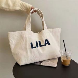 Bolsa de Mano de Lona de Algodón Resistente, con Logotipo Personalizado, Impresión por Transferencia de Calor, para Uso Diario, Ideal para la Playa - Product Image 2