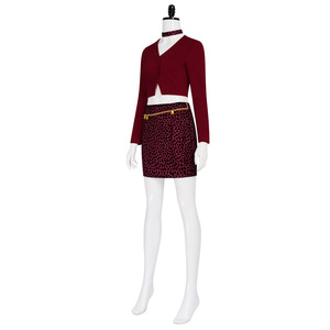Costume da Infermiera Silenziosa Maria per Festa di Halloween, Abito Rosso con Minigonna Leopardata HORR-016 - Product Image 4