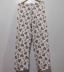 Pyjama en coton fait à la main pour femmes, taille élastique imprimée, bande réglable, poche recto verso, confortable, été XL - Product Image 1