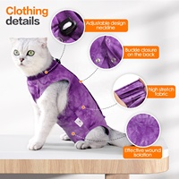 Combinaison de récupération pour chat en coton tricoté tie-dye, avec fermeture dorsale anti-léchage, respirante, post-chirurgie, pour chats de petite et moyenne taille S-M-L