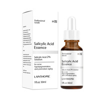 Sérum facial à 2% d'acide salicylique, Essence anti-acné pour peaux à problèmes, Hydratation intense et nettoyage des pores, Soin quotidien de la peau du visage