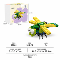 Ensemble de blocs de construction en forme de libellule, jouet de construction STEM, briques éducatives à monter soi-même, Kit de modèle animal, cadeau pour enfants de 6 ans et plus