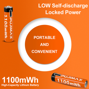 PUJIMAX Rechargeable AAA Lithium Ion Battery Pack with Type-C Port for Speaker Use 440mAh 1.5V - Product Image 4
