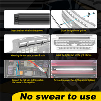 Barres lumineuses LED pour calandre de Chevrolet Silverado 2014-2018, feux de jour, feux de position blancs, faisceau large, nouvelle barre lumineuse tout-terrain pour voiture
