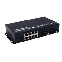 Switch Ethernet POE Gigabit 2 SC Fiber 8 RJ45 3KM dengan dukungan Self-Healing Ring dan Daisy Chain Ring Network untuk Kamera IP