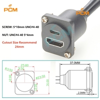 Cable de Salida Dual USB-C con Interfaz Multimedia de Alta Definición USB3.1 para Montaje en Panel