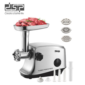 Picadora de Carne DSP Turbo Force 1200W de Acero Inoxidable, Eléctrica, con Función para Hacer Salchichas, Velocidad Variable, Fácil y Segura de Usar en el Hogar - Product Image 1