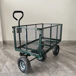 भारी शुल्क फोल्डेबल गाड़ी वैगन गार्डन हैंड ट्रॉली 3.50-4 न्यूमेटिक 4 व्हील प्लेटफॉर्म ओम औद्योगिक उपकरण - Product Image 3