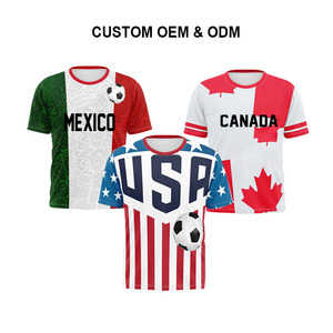 מכירת חולצות כדורגל בהתאמה אישית בהדפסת סובלימציה, מדים זולים בהתאמה אישית, 100% פוליאסטר, חולצת כדורגל קלאסית בסגנון לאומי <span class=keywords><strong>2026</strong></span> - Product Image 1
