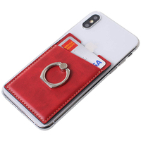 Poche portefeuille en cuir Pu approvisionnement d'usine personnaliser le logo pochette d'identification de crédit pochette porte-carte de téléphone manches avec anneau