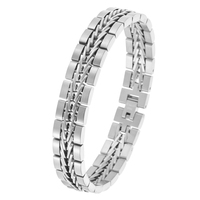 Bracelet en acier inoxydable pour homme, tressé chevron, noir, or, argent, avec fermoir déployant, style montre, bijoux industriels, vente en gros, personnalisable OEM