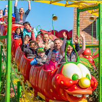 Manège à sensations fortes pour enfants, poulie à vis sans fin, manèges à chenilles, train sur rail, train Budworm, 18 places, train électrique sur rail
