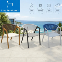 Fauteuils de jardin empilables en aluminium tressé pour restaurant extérieur – Vente en gros