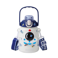 Flacons thermos sous vide à double paroi pour enfants astronautes de 850ml en acier inoxydable 316 bouteille d'eau isolée pour enfants avec paille