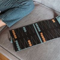 Hersteller direkt anpassen umwelt freundliche Leder Familien reise falten Backgammon Brettspiel Fall