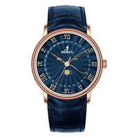 Montres poignet à quartz Moonwatch avec logo personnalisé Source Factory Phase de lune Montres-bracelets d'affaires Quartz résistant à l'eau Dos en acier inoxydable 3 bars