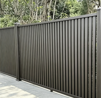 Panneaux de clôture en aluminium pour la protection de la vie privée, clôture en aluminium thermolaqué anti-rouille, panneau de clôture de jardin avec poteau en aluminium pour l'extérieur