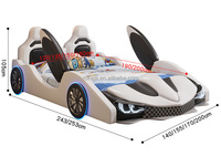 Hot Sales Cost-Effective Kids Car Bed Luxury 2 People Soft Children's Bed Modern Multifunctional Storage Music Cartoon Bed