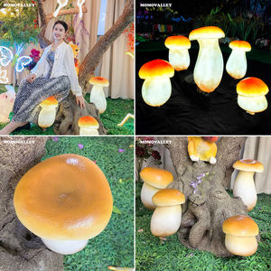 Momovalley fait à la main extérieur LED lumières résine étanche petit champignon <span class=keywords><strong>gras</strong></span> pour jardin voie paysage résidentiel pour la fête - Product Image 2