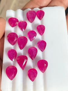 ทับทิมธรรมชาติปรับแต่งได้ทำด้วยมือจำนวนมากหลวมลูกแพร์ตัดอัญมณีจากโมซัมบิกสำหรับสร้อยคอคริสตัลสีแดง - Product Image 2