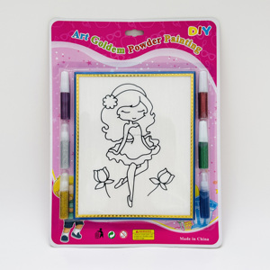 Vendita calda di arte creativa Goldem <span class=keywords><strong>pittura</strong></span> a polvere per bambini di colore della sabbia giocattolo di carta Set di <span class=keywords><strong>pittura</strong></span> con logo personalizzato - Product Image 2
