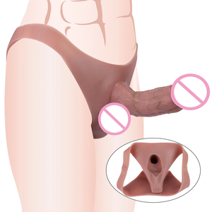 Funda de silicona líquida hueca para pene, diseño de diente de lobo, pantalones con funda para pene, simulación de pene suave para hombres, juguete sexual íntimo para <span class=keywords><strong>parejas</strong></span> - Product Image 4