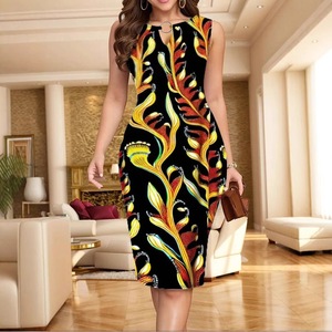 Robe élégante imprimée pour femme, style gilet, collection Printemps-Été 2026, tendance TikTok, commerce transfrontalier Europe-Amérique - Product Image 4