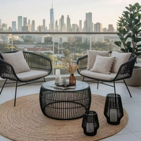 Ensemble de mobilier de jardin en aluminium pour villa, ensemble de canapés de jardin pour hôtel, ensemble de canapés d'extérieur en teck, canapé en forme de L, ensemble de mobilier d'extérieur