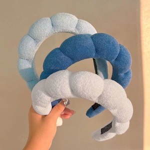 Hot Selling <b>Sponge</b> Cloud Twist Headband Towel Velvet High Crown Hair Hoop for Face Washing Makeup <b>Bathing</b> Hair Fixing Headband - Product Image 6