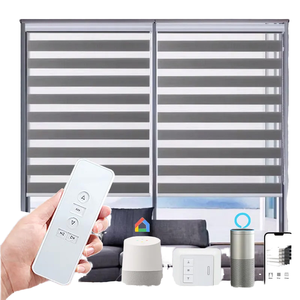 Persianas Enrollables Zebra Eléctricas Automáticas Modernas al por Mayor, Doble Capa, Tela Día y Noche, Instalación Integrada, para Ventanas Francesas - Product Image 1