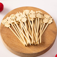 Mini brochettes de bambou biodégradables à dessert compostables de qualité alimentaire bâtons de dessin animé de fruits mignons outils de barbecue jetables