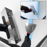 Ensemble de 7 truelles robustes avec couteaux à mastic et grattoir d'angle pour le ciment, le mastic et la décoration de bâtiments