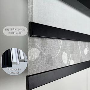 Persianas de Tela Doble Dos en Uno, Persianas Enrollables Motorizadas de Día y de Noche, Función Dual de Translúcidas o Opacas de Poliéster - Product Image 6