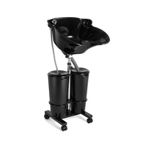 Fauteuil de lavage de cheveux portable et réglable pour salon de coiffure, style minimaliste moderne, avec lavabo intégré