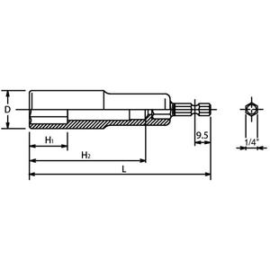 KOKEN - BD008E-165(12P)-19 1/4 ''polygonale extra-longue-EAN 4991644652655 HAND SOCKETS 1/4" - Product Image 2