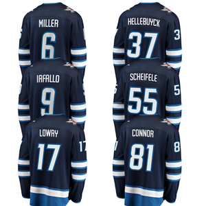 Camiseta de Hockey sobre Hielo Winnipeg 2024 para Hombre, 100% Poliéster, Logos Bordados Anti-UV # 81 <span class=keywords><strong>Connor</strong></span> # 55 Scheifele # 4 Pionk # 17 Cosidos - Product Image 1