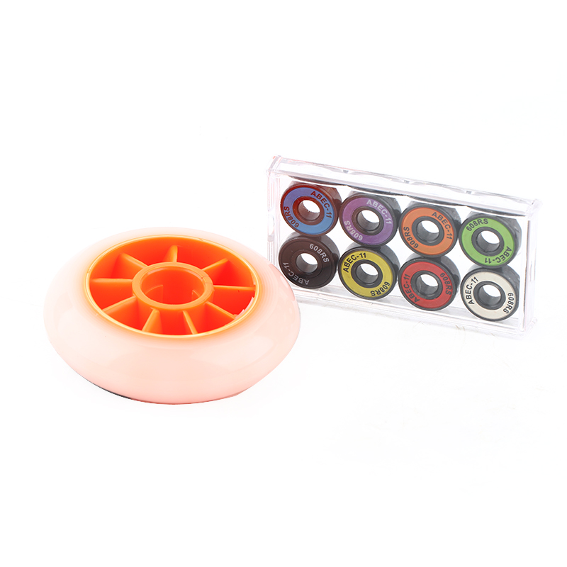 Customized logo ABEC3 P6 grade Aluminum box packaging 8pcs 8*22*7mm size 608zz 608-2rs Skateboard Ball Bearing