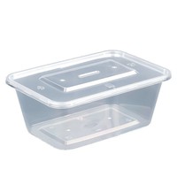 Boîte à lunch en PP avec couvercle, jetable, transparente, résistante à la chaleur, compatible micro-ondes, pour la maison, les restaurants et les services de livraison.