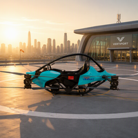 Avion EVTOL, avion ultraléger piloté, drone humain, design pliable, temps de vol de 30 à 45 minutes, vitesse de 100 km/h, poids de décollage de 300 kg
