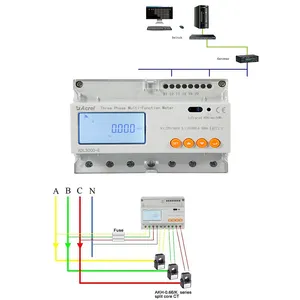 Customized Design Interface RS485 ADL3000 35mm DIN Rail Energy Metering Devices With Modbus Connection 3 Phase Energy Meter