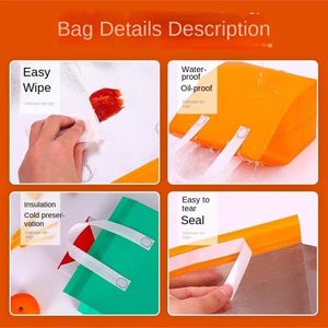 Non-woven Insulated Disposable Aluminum Foil Cooler Bag with Zipper Closure Portable & Foldable for Food Delivery Thermal Use - Product Image 2