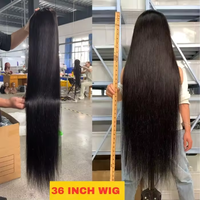 Perruque Alibaba sans colle avec fermeture en dentelle HD, cheveux naturels vietnamiens bruts, perruque frontale en dentelle, cheveux vierges alignés sur les cuticules, perruque ultra-lisse