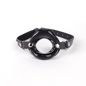 Bâillon buccal Black Wolf pour adultes, couleurs noir, rouge, rose, avec sangle en cuir et boucle métallique, pour jeux de rôle - Product Image 5