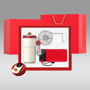 Luxuriöses 3-in-1 Becher-Ventilator-Powerbank-Geschenkset mit Logo für Unternehmen, Geschäftsbüro-Set, Firmengeschenkset - Product Image 3